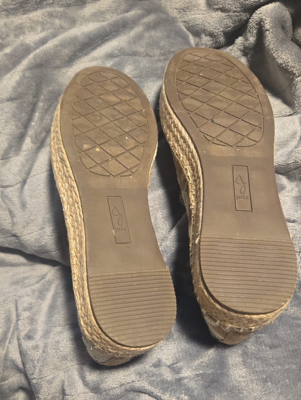 JOIE-"Cara"Boho Tan Cream Espadrilles Floral Embroidery Low Platform-Size 8 - Picture 7 of 13